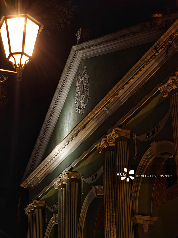 澳门citywalk扫街之岗顶前地+岗顶剧院夜景图片素材