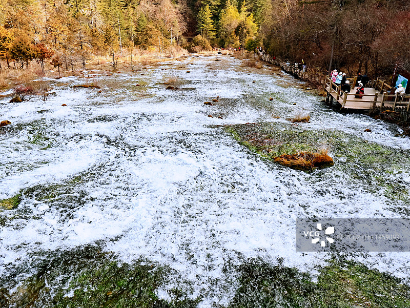 九寨沟瀑布图片素材