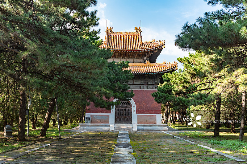 河北遵化清东陵慈安太后定东陵神道碑亭小碑楼图片素材