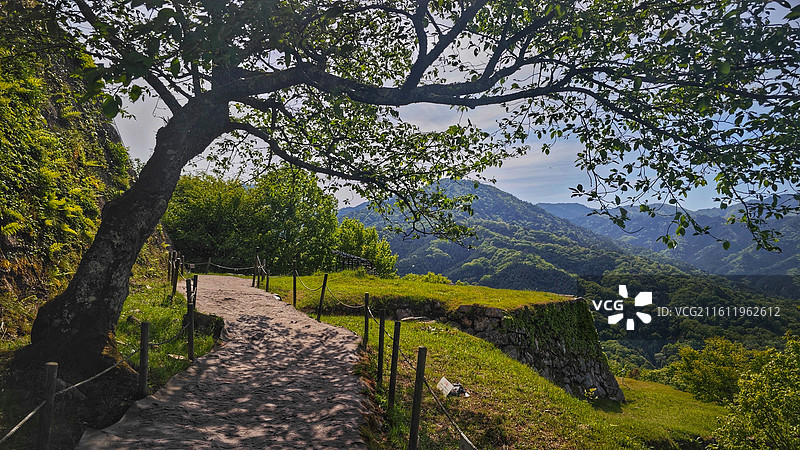 日本兵库县竹田遗迹是建于 1443 年左右的山城，别名虎卧城，因常现云海被称为 “天空之城”图片素材
