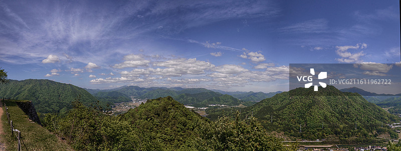 日本兵库县竹田遗迹是建于 1443 年左右的山城，别名虎卧城，因常现云海被称为 “天空之城”图片素材