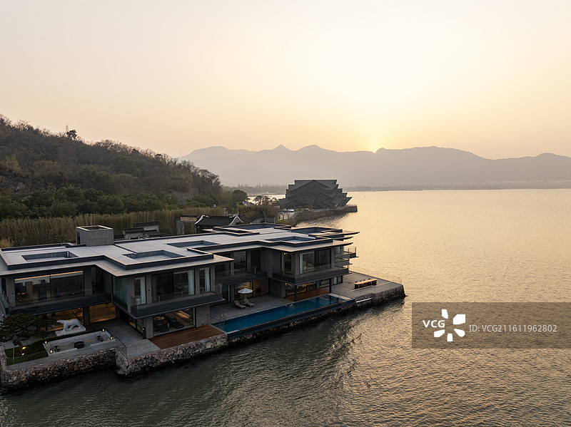 轻奢风酒店套房室内建筑景色图片素材