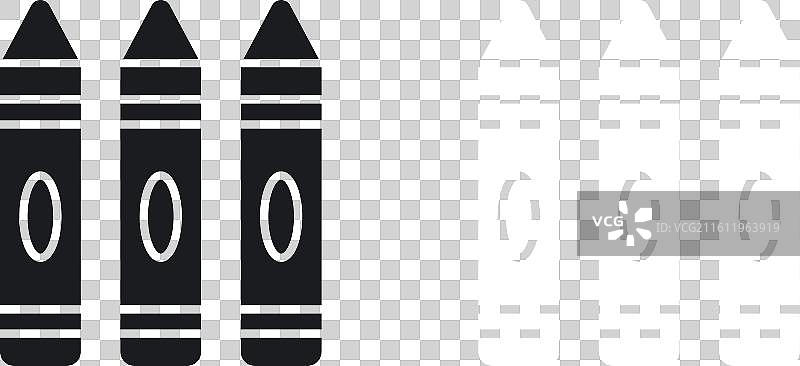 白色背景上的蜡笔图标集图片素材