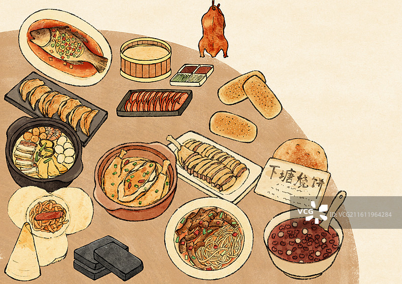 安徽合肥美食插画图片素材