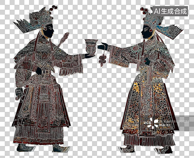 【AI数字艺术】免扣元素皮影戏人物图片素材