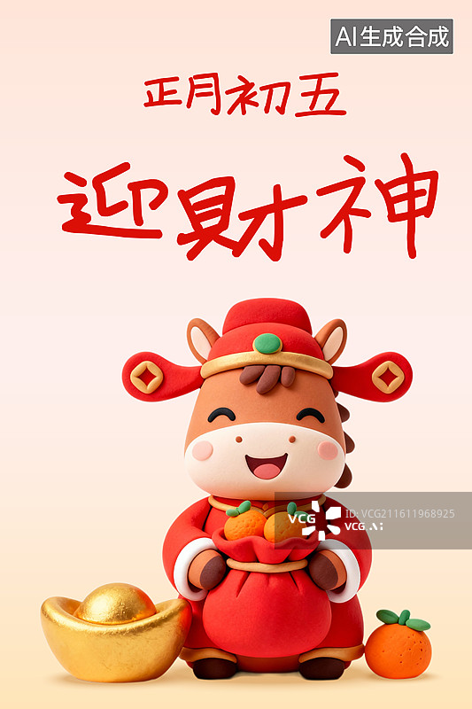 【AI数字艺术】卡通3D粘土风格2026年马年生肖马吉祥物春节年俗系列插画海报模板展板图片素材