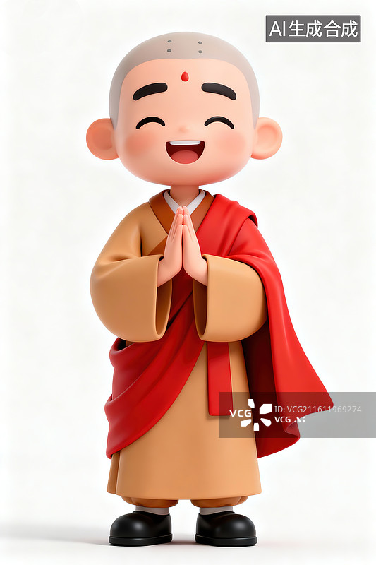 【AI数字艺术】西游记人物唐僧3d插画图片素材