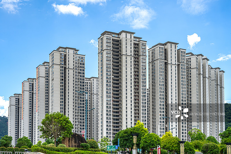 三明城投太阳岛 福建三明市三线建设 县城高铁站配套高层住宅社区国企现房图片素材