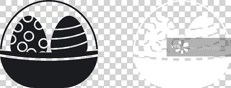 白色背景上的复活节彩蛋图标集图片素材