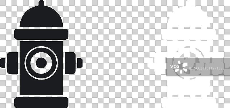 白色背景上的消防栓图标集图片素材