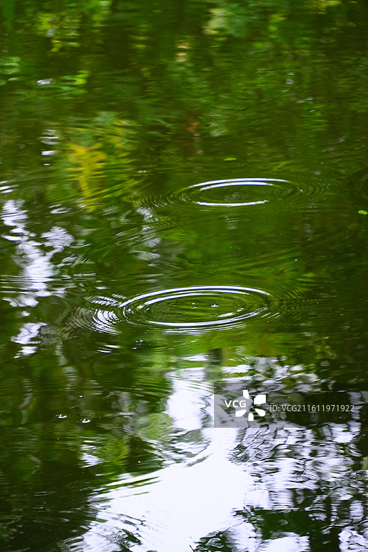 湖水雨中涟漪的特写镜头图片素材