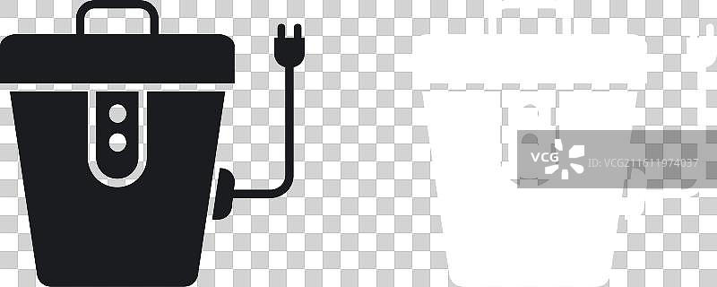 白色背景上的垃圾处理器图标集图片素材