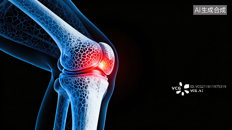 【AI数字艺术】膝关节疼痛示意图图片素材