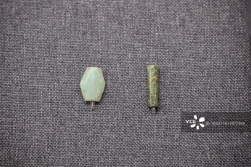 天津博物馆 北朝历史文物主题展 东汉 珠饰 内蒙古自治区商都县东大井墓地出土图片素材