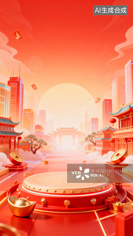 【AI数字艺术】古风数字背景图片素材