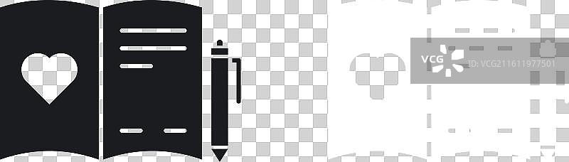 白色背景上的客人预订图标集图片素材