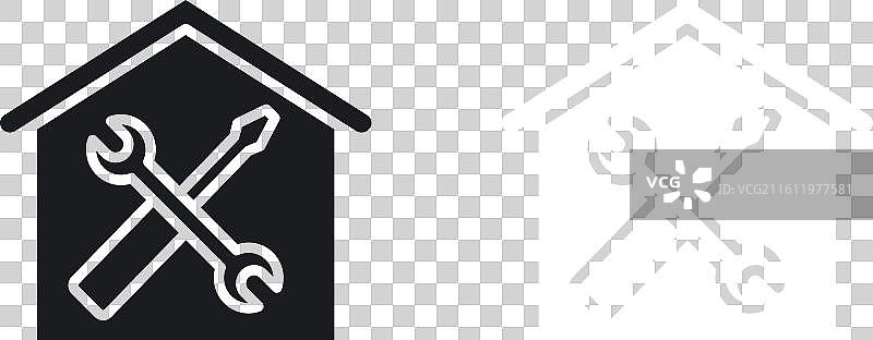 白色背景上的家庭维修图标集图片素材