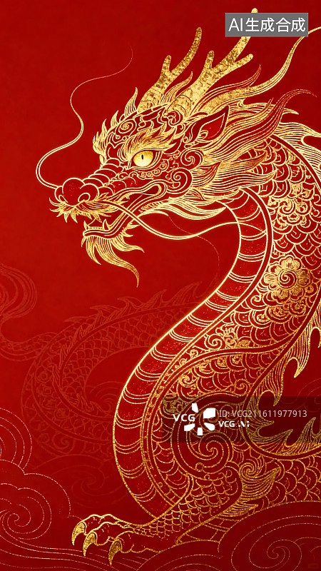 【AI数字艺术】金龙数字背景图片素材