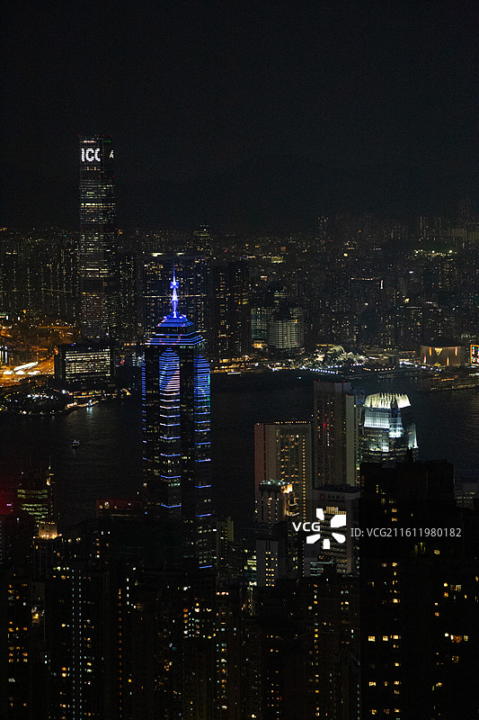 从太平山顶俯瞰香港夜景图片素材