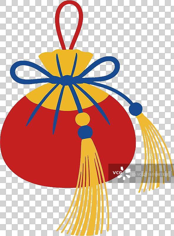 非遗扁平插画中国风香囊图片素材