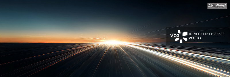 【AI数字艺术】未来科技感高速公路概念插图图片素材