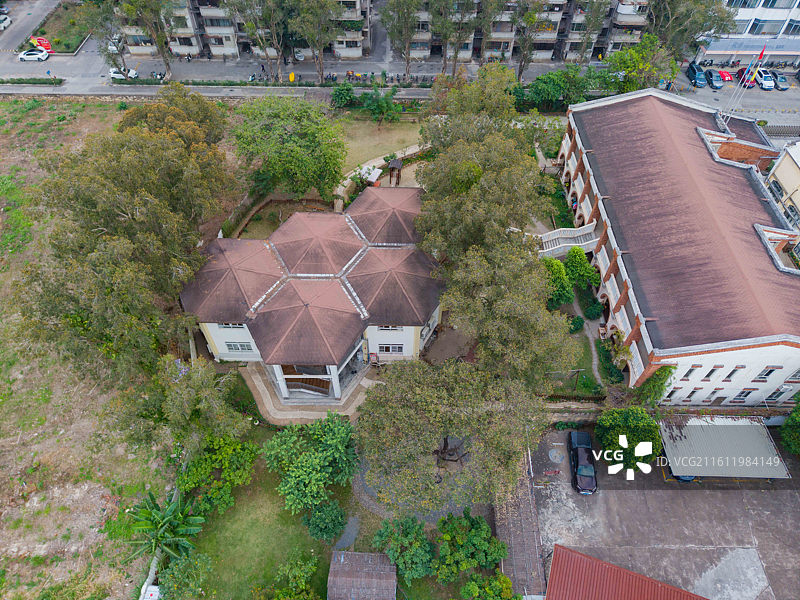 广州市南沙区，紫泥堂，建筑航拍图片素材