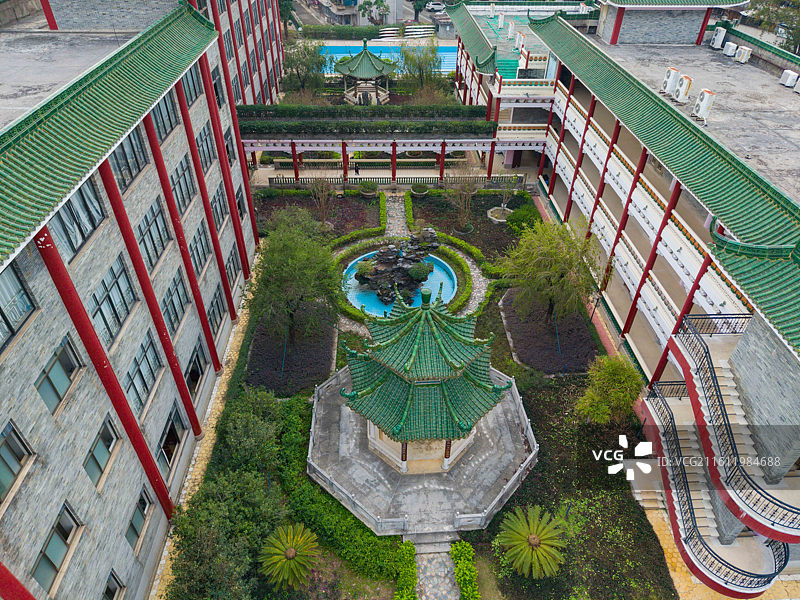 广州市南沙区，紫泥堂，建筑航拍图片素材