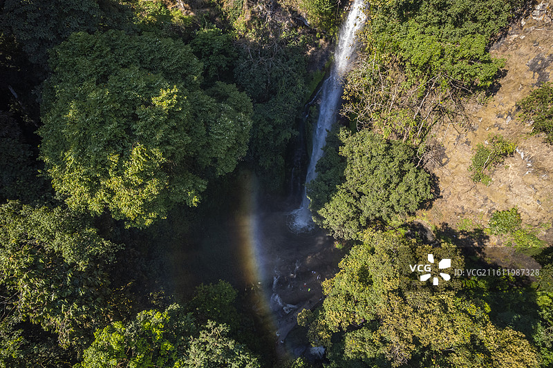 云南德宏莫里瀑布热带雨林森林图片素材
