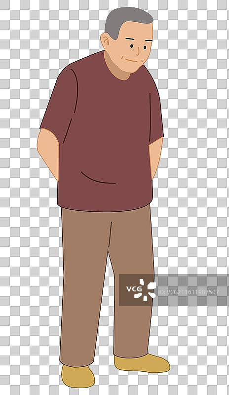 乡村乡下乡里家乡老家农村村庄小镇留守乡村振兴老人老者爷爷悠闲自在生活方式人物夏天暑假插画图片素材