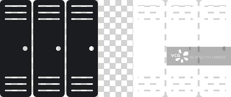 白色背景上的储物柜图标集图片素材