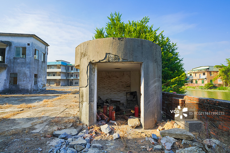 广州市，废弃糖厂，建筑航拍图片素材