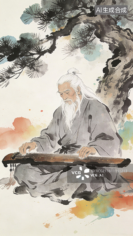 【AI数字艺术】水墨风格的江湖侠客图片素材