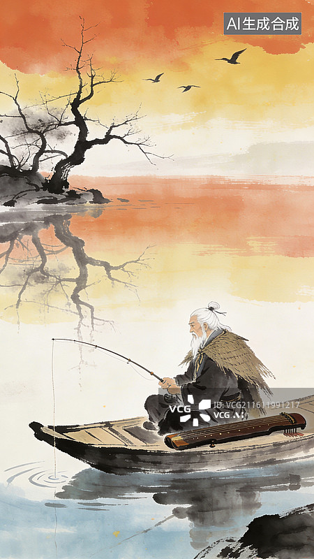 【AI数字艺术】水墨风格的江湖侠客图片素材