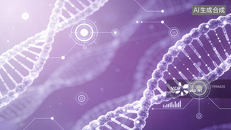 【AI数字艺术】DNA结构与基因研究概念图片素材