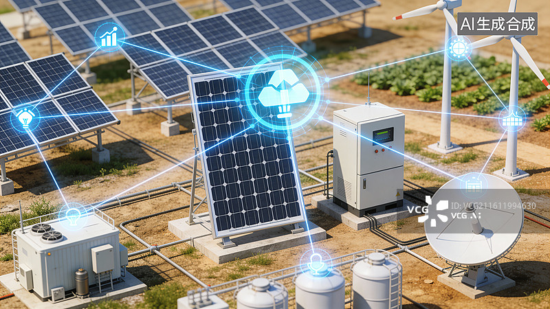 【AI数字艺术】智能可再生能源系统图片素材
