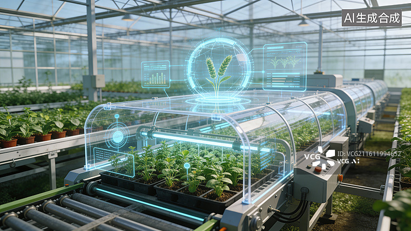 【AI数字艺术】智能温室植物培育技术应用图片素材