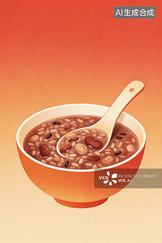 【AI数字艺术】冬天腊八节吃腊八粥图片素材