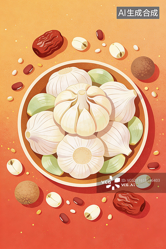 【AI数字艺术】腊八节腊八蒜海报插画图片素材