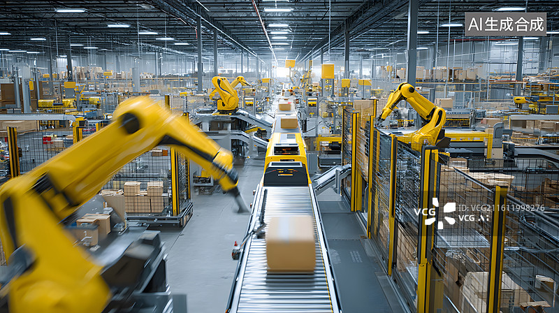 【AI数字艺术】自动化生产线作业场景图片素材