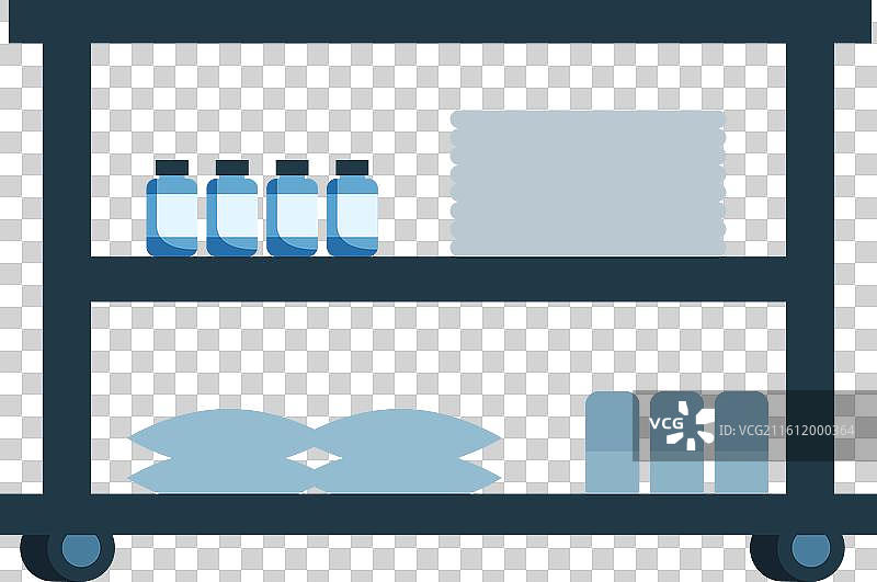 盛放医疗用品的医疗推车图片素材