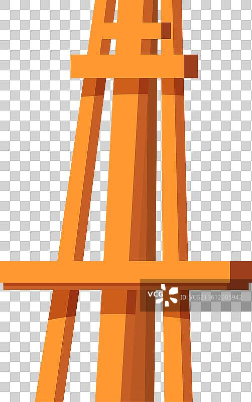 木制画架，白色背景图片素材