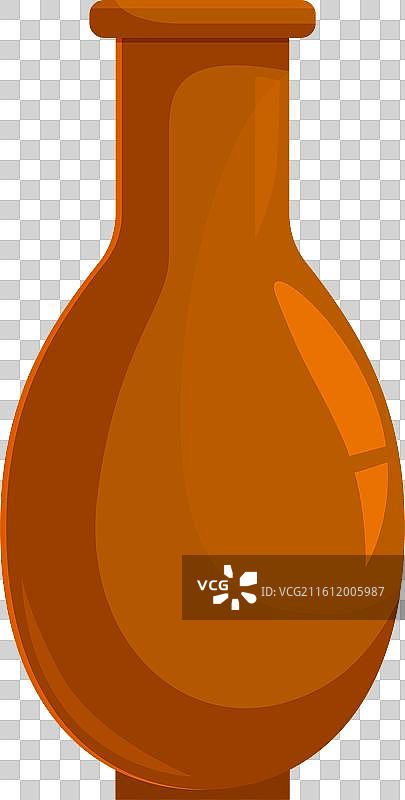 白底上站立的棕色陶土花瓶图片素材