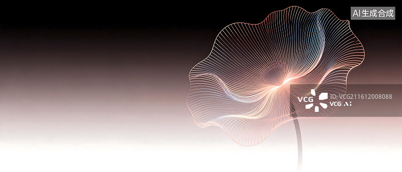 【AI数字艺术】梦幻光绘光影绽放的线条花朵图片素材