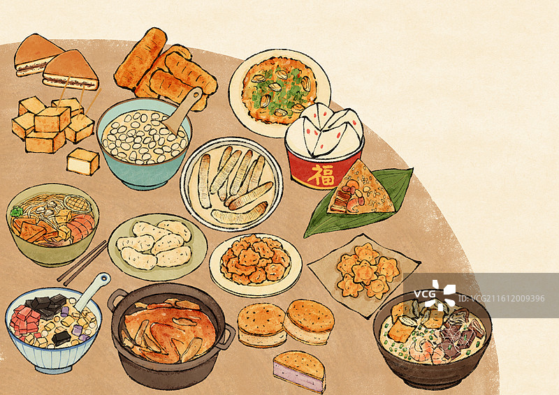 福建泉州美食插画图片素材