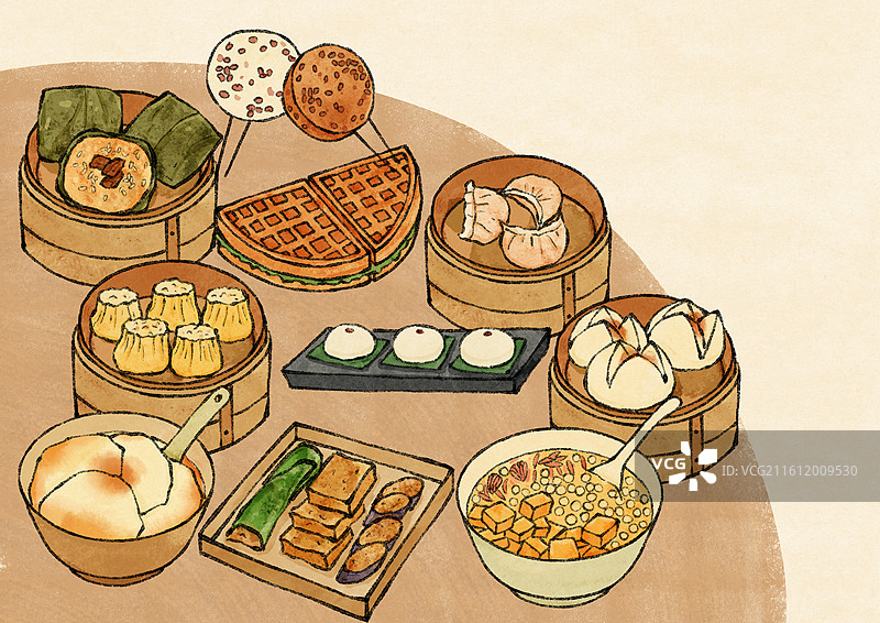 香港美食插画图片素材