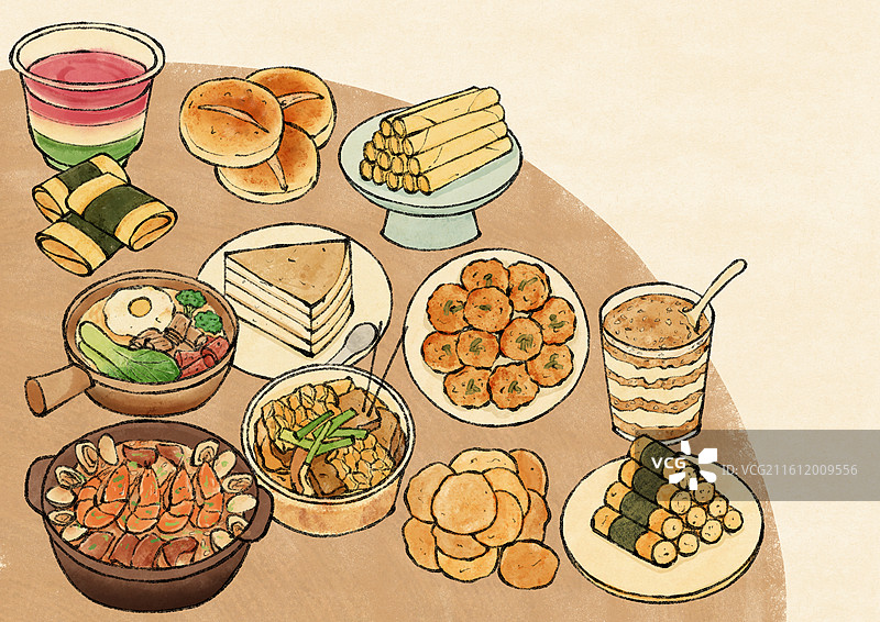 澳门美食插画图片素材