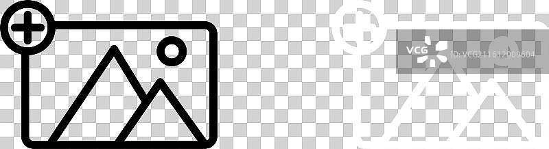 白色背景上的添加照片图标集图片素材