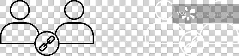 白色背景上的联盟链接图标集图片素材