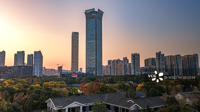 浙江温州白鹿洲公园日落图片素材