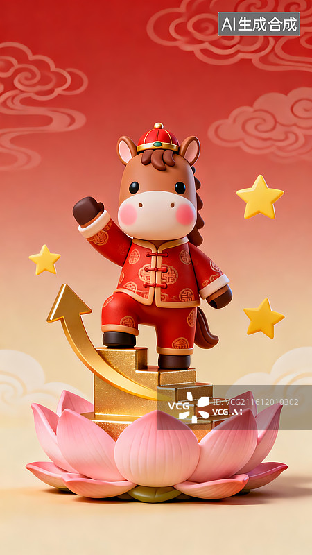 【AI数字艺术】2026 萌马升运新春手机壁纸图片素材